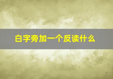 白字旁加一个反读什么