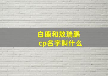 白鹿和敖瑞鹏cp名字叫什么