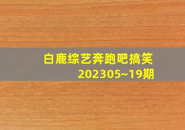 白鹿综艺奔跑吧搞笑202305~19期