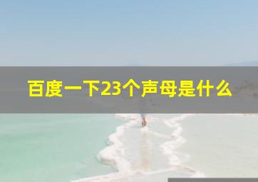 百度一下23个声母是什么