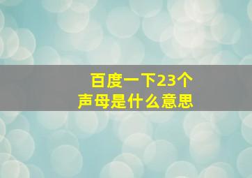 百度一下23个声母是什么意思