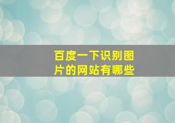 百度一下识别图片的网站有哪些