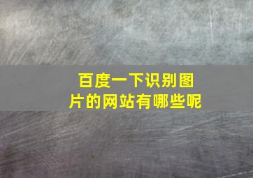 百度一下识别图片的网站有哪些呢