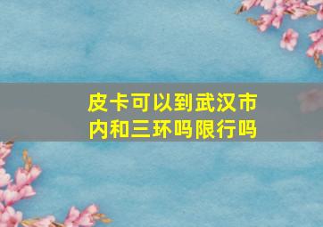 皮卡可以到武汉市内和三环吗限行吗