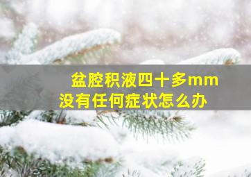 盆腔积液四十多mm没有任何症状怎么办