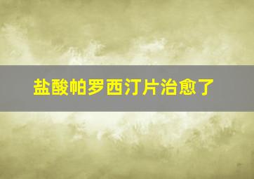 盐酸帕罗西汀片治愈了