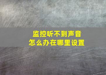 监控听不到声音怎么办在哪里设置