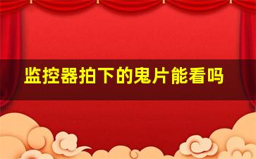 监控器拍下的鬼片能看吗