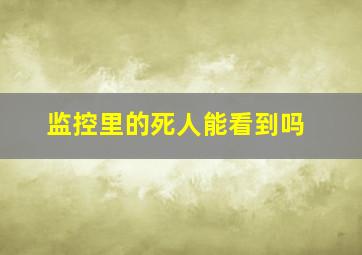 监控里的死人能看到吗