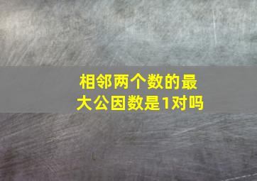 相邻两个数的最大公因数是1对吗