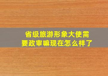 省级旅游形象大使需要政审嘛现在怎么样了