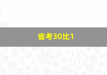 省考30比1