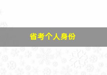 省考个人身份