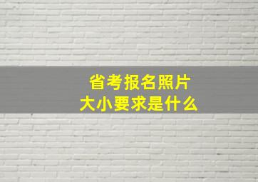 省考报名照片大小要求是什么