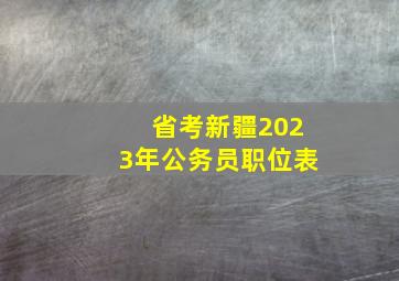 省考新疆2023年公务员职位表