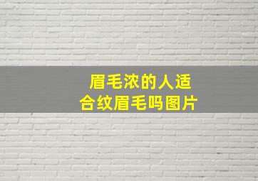 眉毛浓的人适合纹眉毛吗图片