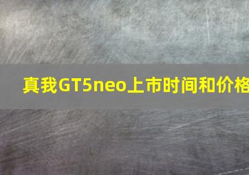 真我GT5neo上市时间和价格