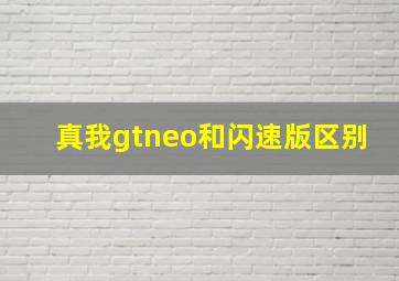 真我gtneo和闪速版区别