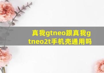 真我gtneo跟真我gtneo2t手机壳通用吗