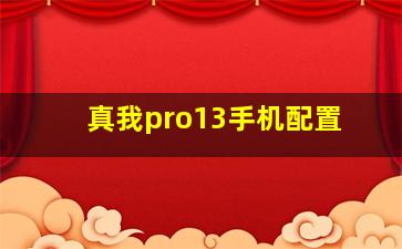 真我pro13手机配置