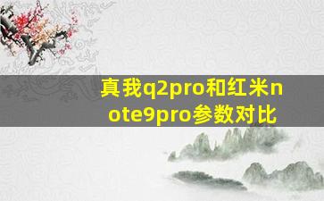 真我q2pro和红米note9pro参数对比