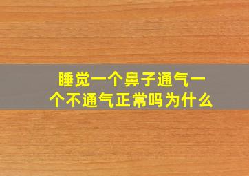 睡觉一个鼻子通气一个不通气正常吗为什么