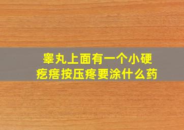 睾丸上面有一个小硬疙瘩按压疼要涂什么药