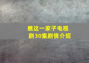 瞧这一家子电视剧30集剧情介绍