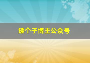 矮个子博主公众号