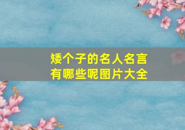 矮个子的名人名言有哪些呢图片大全