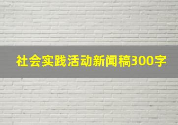 社会实践活动新闻稿300字