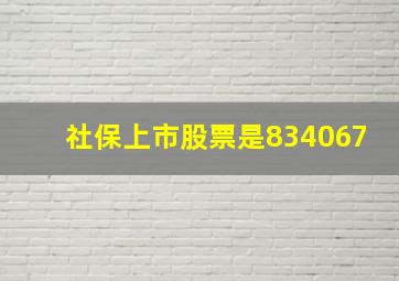 社保上市股票是834067