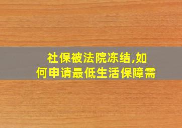 社保被法院冻结,如何申请最低生活保障需