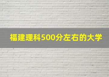 福建理科500分左右的大学