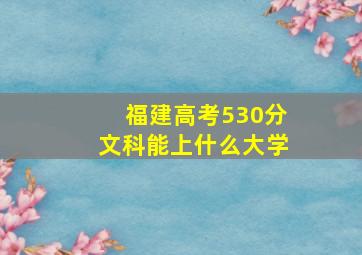 福建高考530分文科能上什么大学