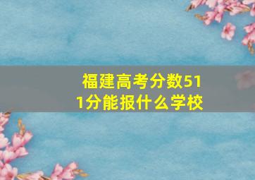 福建高考分数511分能报什么学校