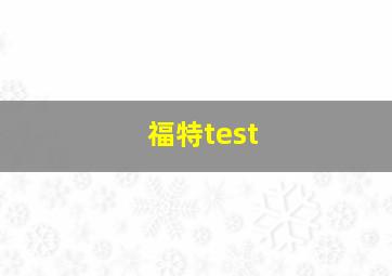 福特test