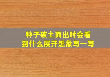 种子破土而出时会看到什么展开想象写一写