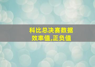 科比总决赛数据效率值,正负值