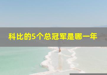 科比的5个总冠军是哪一年