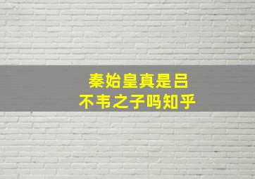 秦始皇真是吕不韦之子吗知乎