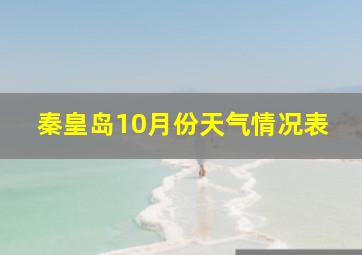 秦皇岛10月份天气情况表