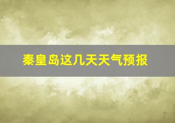 秦皇岛这几天天气预报