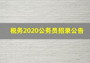 税务2020公务员招录公告