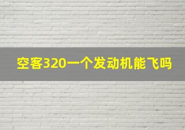 空客320一个发动机能飞吗