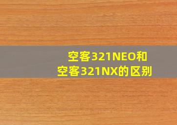 空客321NEO和空客321NX的区别