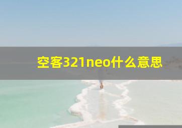 空客321neo什么意思