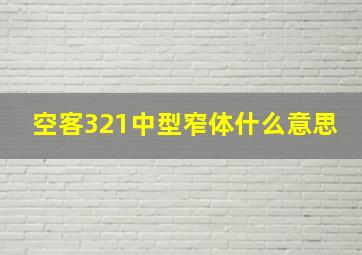 空客321中型窄体什么意思