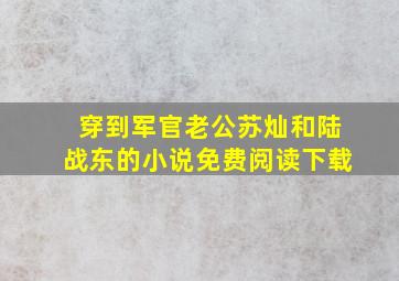 穿到军官老公苏灿和陆战东的小说免费阅读下载