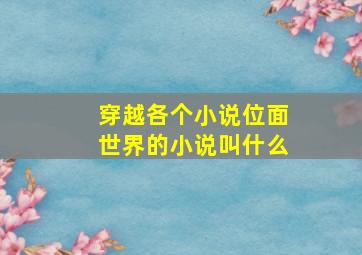 穿越各个小说位面世界的小说叫什么